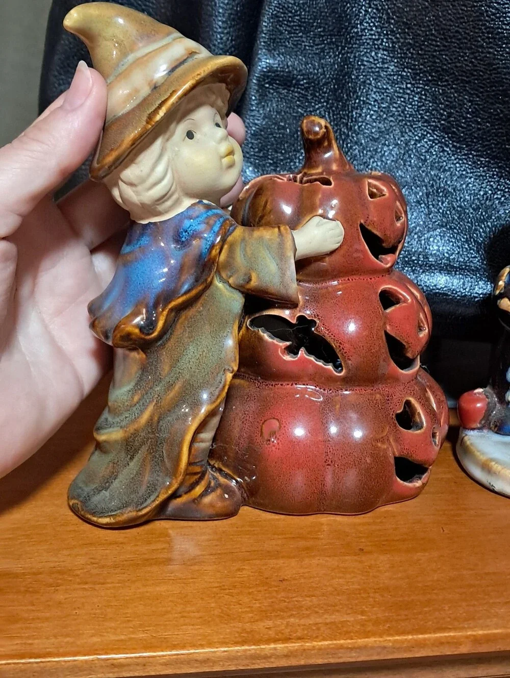 Yankee Candle Ceramic Halloween Figurine Set with Jack-O'-Lanterns and Witch